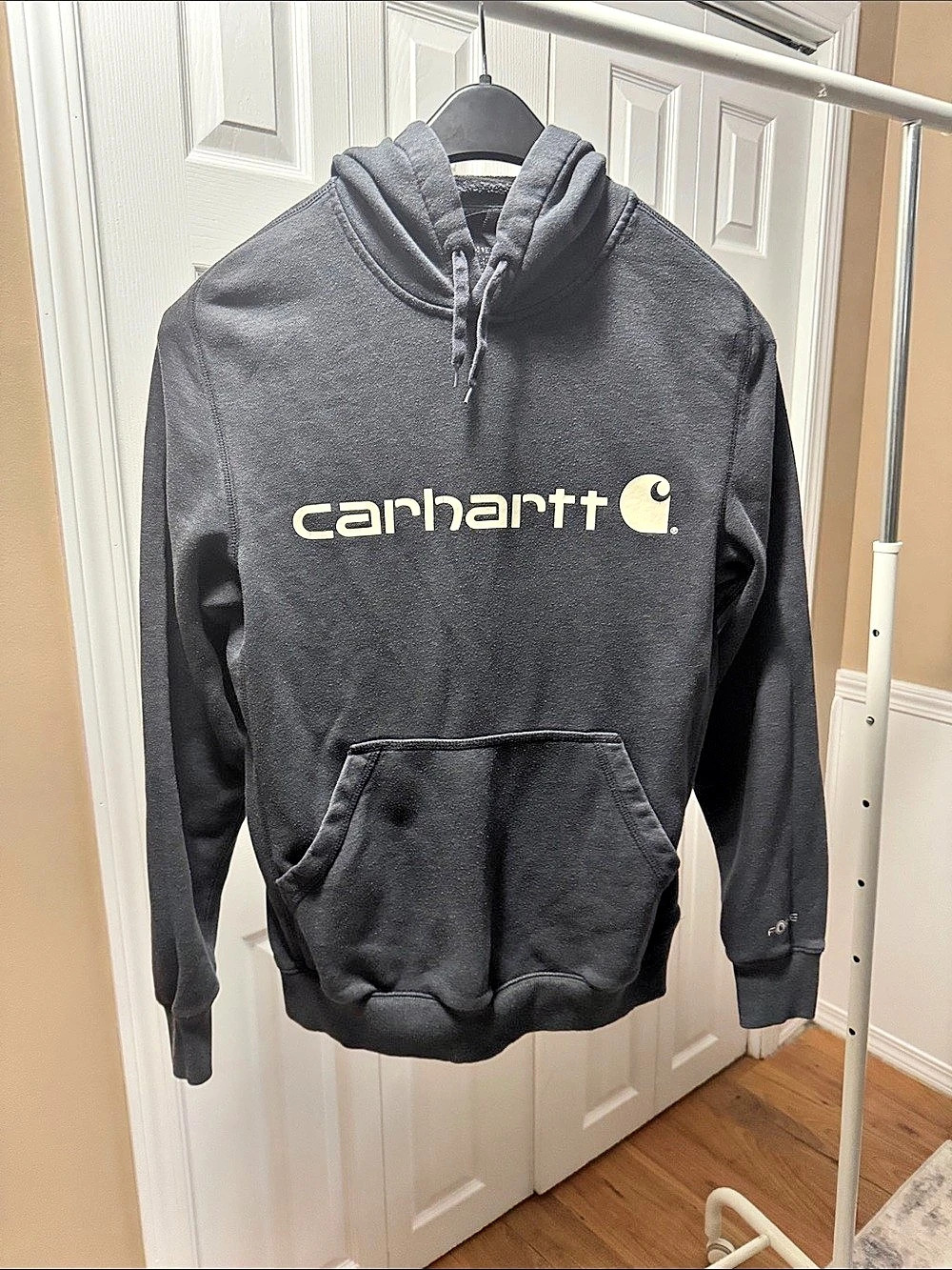 Carhartt Force Delmont Graphic Hooded Sweatshirt Grey